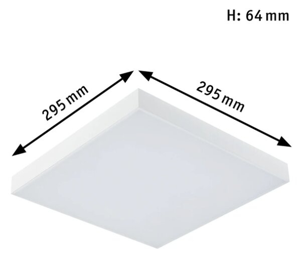 Paulmann 79905 Velora, bílý subtilní stropní LED panel Rainbow dynamic RGBW, 19W LED 3000-6500K, 45x45cm, dálkové ovládání