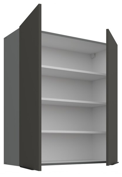 Vysoká horní skříňka LUNARA - šířka 80 cm, grafit / antracit