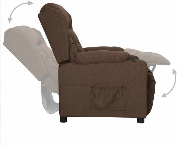 VidaXL Polohovací křeslo tmavě textil [339050] Barva: Černá
