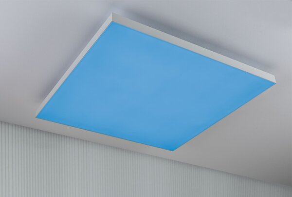 Paulmann 79906 Velora, bílý subtilní stropní LED panel Rainbow dynamic RGBW, 31W LED 3000-6500K, 59x59cm, dálkové ovládání