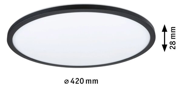 Paulmann 70999 Atria Shine, černé stropní svítidlo s korónou, 22W LED 3000K tříkrokové stmívání, průměr 42cm