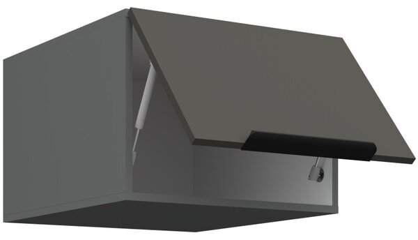 Horní skříňka s výklopnými dvířky LUNARA - šířka 50 cm, grafit / antracit
