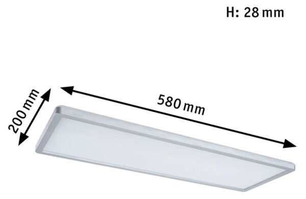 Paulmann 71020 Atria Shine, matně chromové stropní svítidlo s korónou RGBW, 20W LED 4000K, 58x20cm, dálkové ovládání