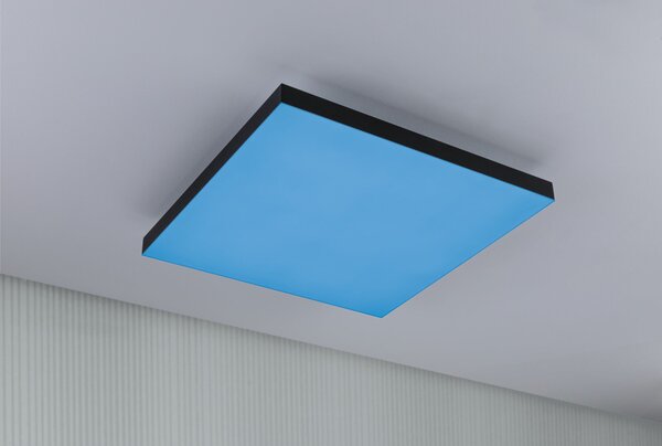 Paulmann 79908 Velora, černý subtilní stropní LED panel Rainbow dynamic RGBW, 19W LED 3000-6500K, 45x45cm, dálkové ovládání