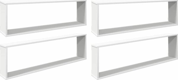VidaXL Nástěnné obdélníkové police 4 ks 100 x 15 x 30 cm [807092] Barva: Bílá