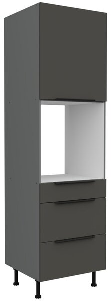 Skříň na vestavnou troubu se šuplíky LUNARA - šířka 60 cm, grafit / antracit