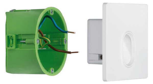Paulmann 92922 Wand, zápustné svítidlo do KU68, 1×1,7 W LED, bílý plast, 230V, 7,8x7,8cm