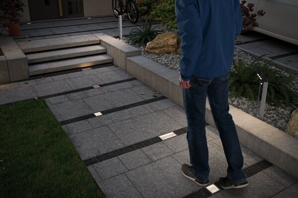 Paulmann Aron, zemní solární svítidlo se senzorem, 0,7W LED 3000K, 10x10cm, IP67