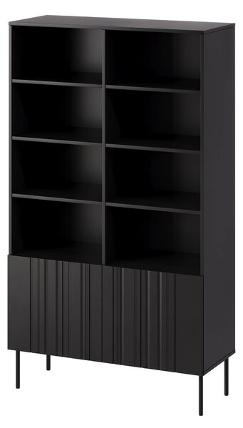 Moderní knihovna KERENS s uzavíratelnou skříňkou - černá