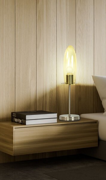 Stolní lampa MELOT - 1xE27, 60W, stříbrná