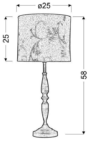 Stolní lampa SAFARI - 1xE27, 60W, hnědá / béžová