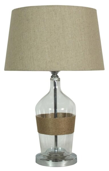 Moderní stolní lampa ECO 3 - 1xE27, 60W, chromovaná / béžová