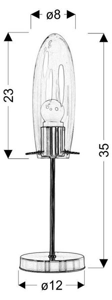 Stolní lampa MELOT - 1xE27, 60W, stříbrná