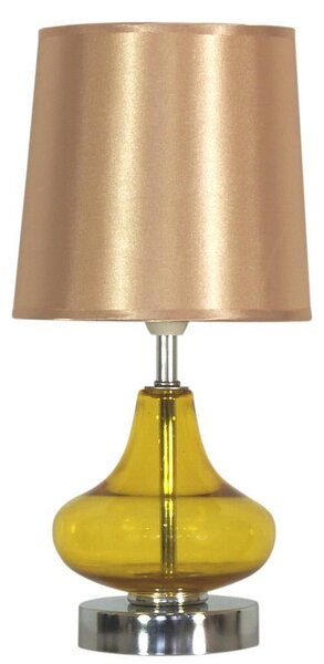 Moderní stolní lampa ALLADINA - 1xE14, 40W, chromovaná / jantarová