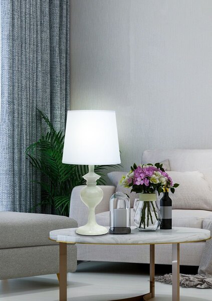 Moderní stolní lampa BERKANE - 1xE14, 40W, bílá / modrá