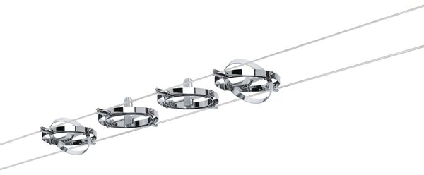 Paulmann 94144 Cardan, lankový systém, 4x max 10W LED 12V, chrom, 500cm