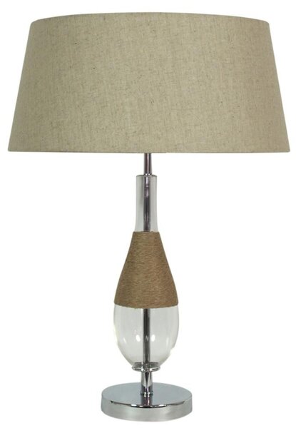 Moderní stolní lampa ECO 1 - 1xE27, 60W, chromovaná / béžová