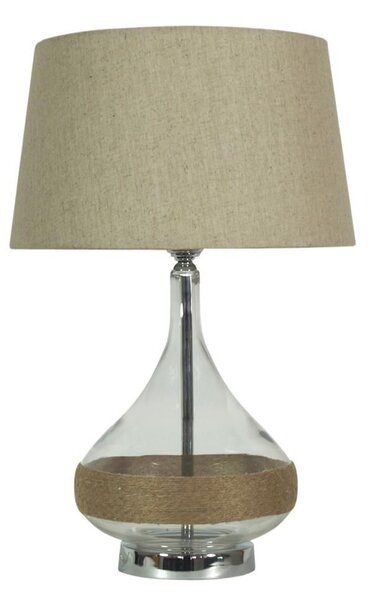 Moderní stolní lampa ECO 2 - 1xE27, 60W, chromovaná / béžová