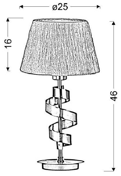 Stolní lampa DENIS - 1xE27, 60W, chromovaná / bílá