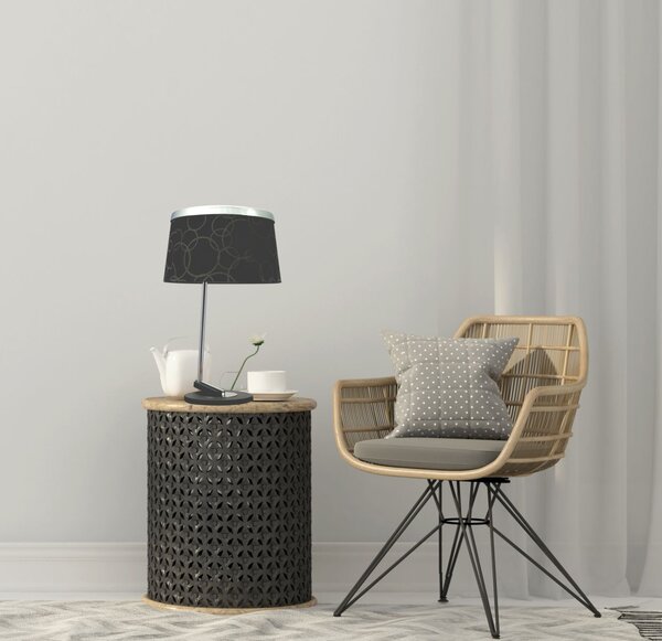 Moderní stolní lampa IMPRESJA, 1xE27, 60W, černá / chromovaná