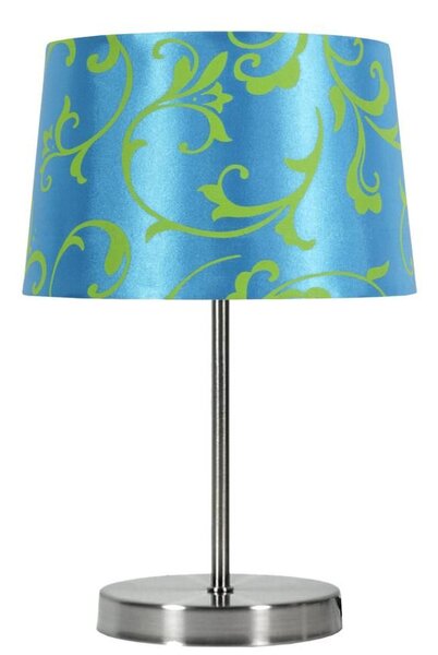 Moderní stolní lampa AROSA - 1xE14, 40W, stříbrná / modrá