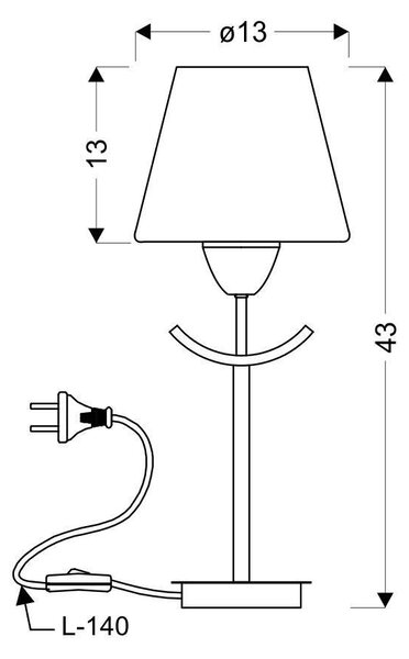 Moderní stolní lampa LONDYN - 1xE27, 60W, bílá / černá