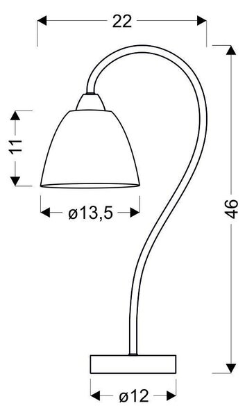 Moderní stolní lampa ELF - 1xE14, 40W, chromovaná / bílá