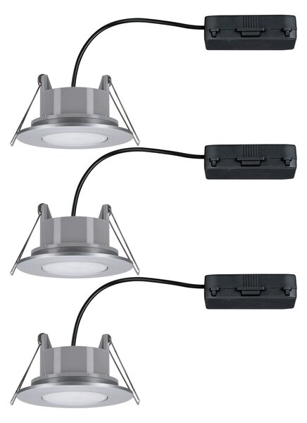 Paulmann 99933 Calla, set kulatých výklopných bodovek v úpravě kartáčovaný hliník, 3x5,2W LED 4000K, stmívatelné, prům.9cm, IP65