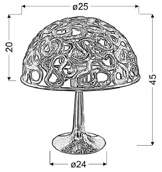 Designová stolní lampa LAME - 1xE27, 60W, chromovaná
