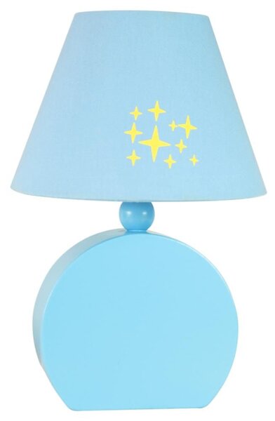 Dětská stolní dřevěná lampička OFELIA - 1xE14, 40W, modrá