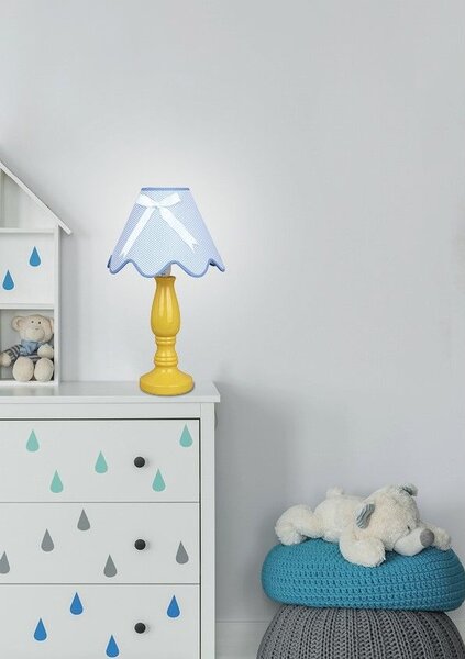 Dětská stolní lampička LOLA - 1xE14, 40W, modrá / žlutá