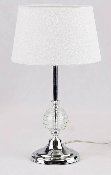 Moderní stolní lampa FERO - 1xE27, 60W, chromovaná / bílá / zelená