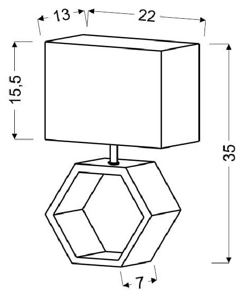Stolní betonová lampa VIDAL - 1xE27, 40W, béžová