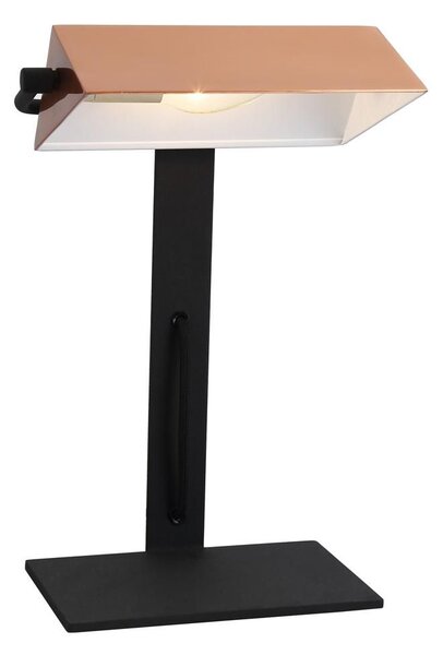 Stolní lampa v bankéřském stylu BANKIER - 1xE14, 40W, černá / měděná