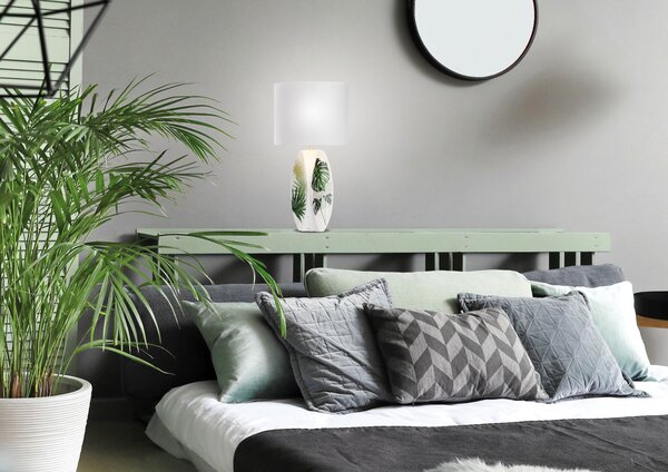 Moderní stolní lampa PALMA 2 - 1xE27, 60W, bílá