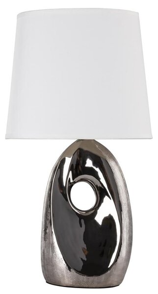 Designová stolní lampa HIERRO - 1xE27, 60W, stříbrná / bílá