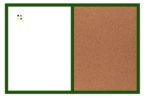 Toptabule.sk Kombinovaná tabule bílá v dřevěném rámu + 8 barev rámu 60x40 cm
