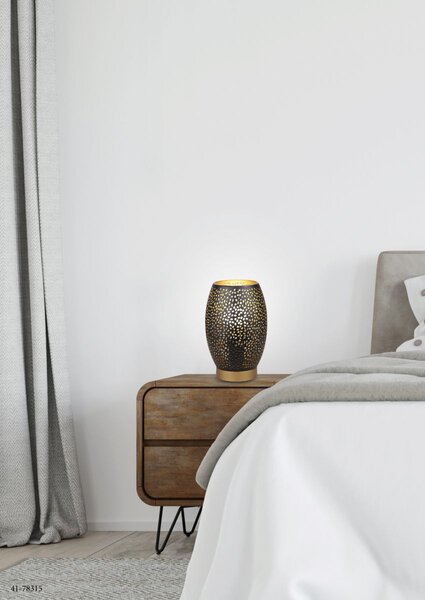 Stolní designová lampa VENUS - 1xE27, 60W, černá / zlatá