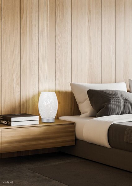 Stolní designová lampa VENUS - 1xE27, 60W, stříbrná / bílá