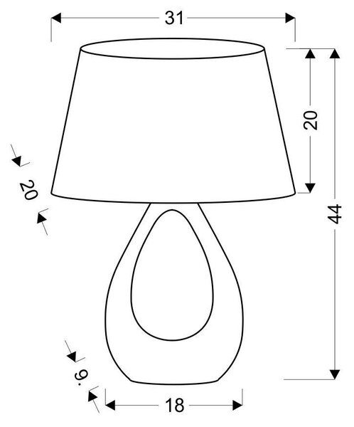 Moderní stolní keramická lampa ROMANO - 1xE27, 60W, béžová / bílá
