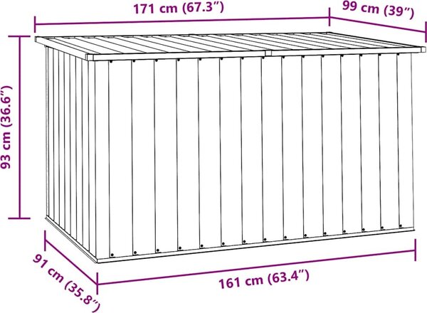 VidaXL Zahradní úložný box 171 x 99 x 93 cm [46272] Barva: Hnědá