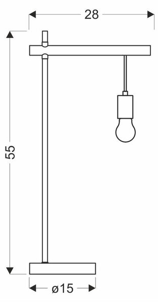 Stolní lampa ve skandinávském stylu IZZY - 1xE27, 60W, černá
