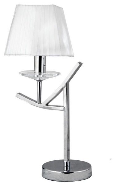 Stolní lampa VALENCIA - 1xE14, 40W, chromovaná / bílá