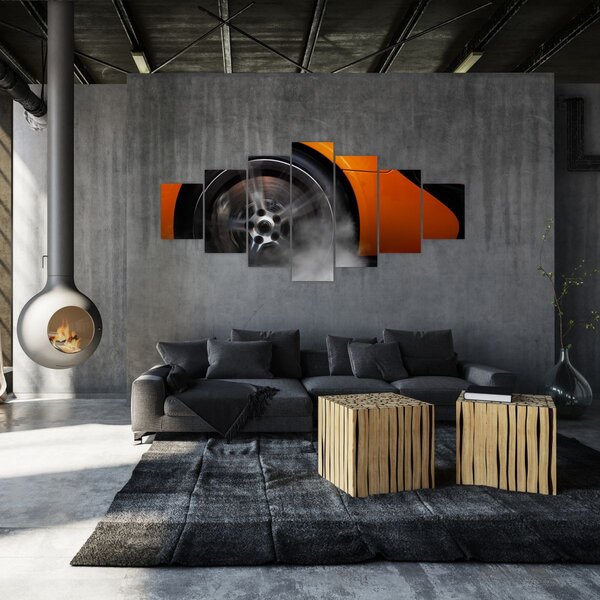 Obraz - Oranžový sporťák (210x100 cm)