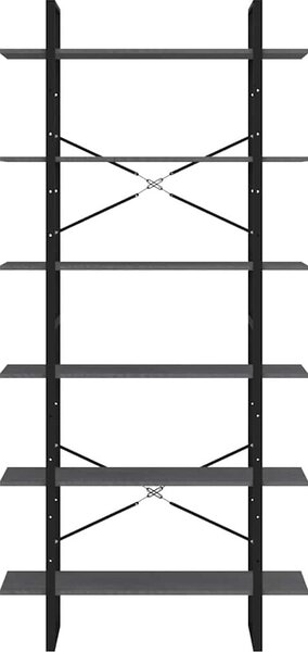 VidaXL Vysoký regál 100 x 30 x 210 cm masivní borové dřevo [806566] Barva: Šedá