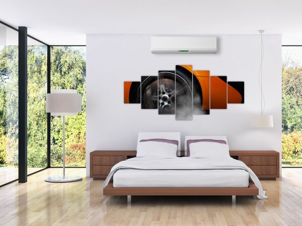 Obraz - Oranžový sporťák (210x100 cm)