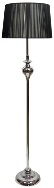 Stojací moderní lampa GILLENIA - 1xE27, 60W, chromovaná / černá