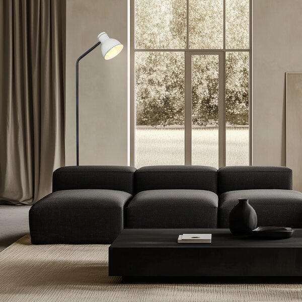 Moderní stojací čtecí lampa ZUMBA - 1xE27, 40W, bílá / černá