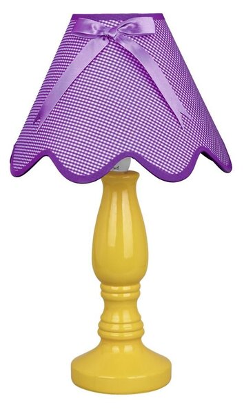 Dětská stolní lampička LOLA - 1xE14, 40W, fialová / žlutá
