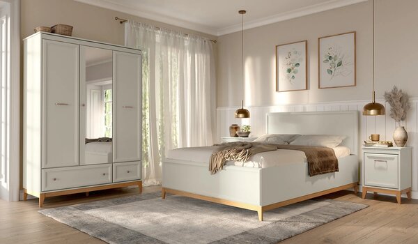 Manželská postel s úložným prostorem 140x200 ELLENSBURG - kašmír